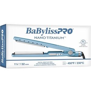 NWT BaBylissPRO Nano Titanium Ionic Digital Flat Iron Hair Straightener 1 1/4”